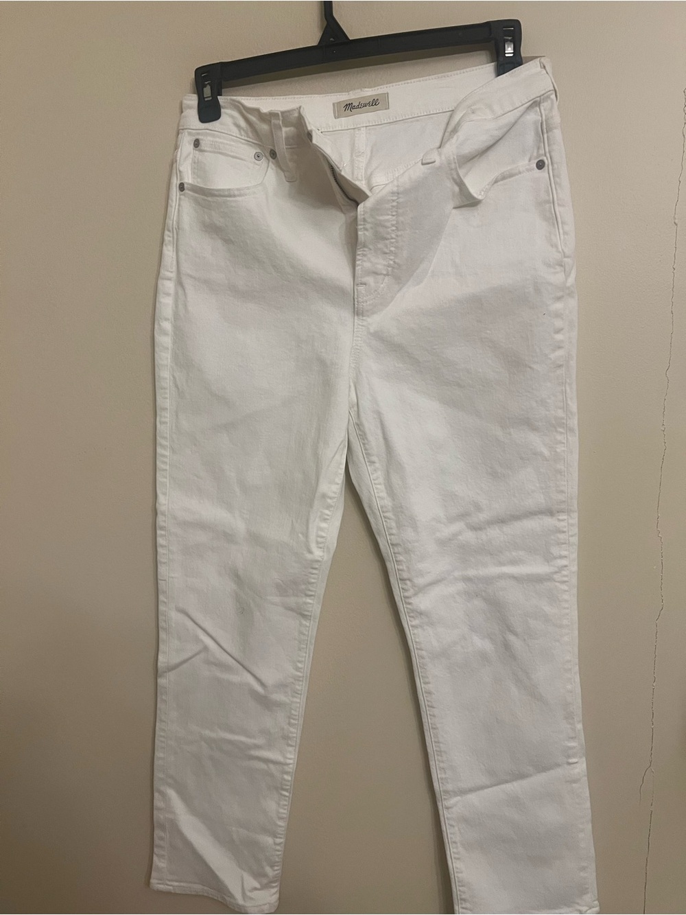 Madewell White Straight-Leg High-Rise Jeans